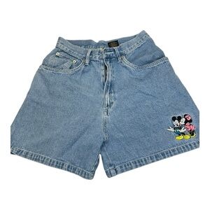 Vintage Mickey & Minnie Mouse Denim Shorts Size 5 Jerry Leigh 100% Cotton.